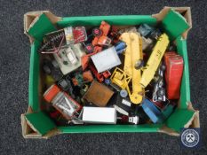 A box of unboxed play worn die cast vehicles, Dinky, Lesney etc,