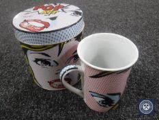 Five boxes of Paul Cardew pop art mug gift sets in tins (60)