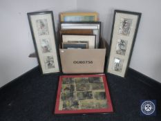 A box of antique and later prints,