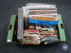 A box of LP's and 45's including 1970's and later music