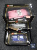 Three boxed Burago die cast vehicles, Dodge Viper,