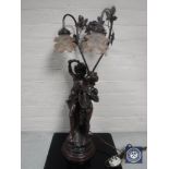 A figural two way table lamp - lovers