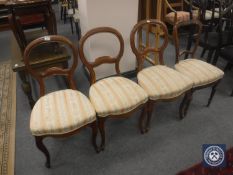Four antique mahogany dining chairs