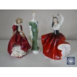 Three Royal Doulton figures; Karen HN 2388,
