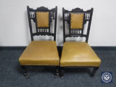 A pair of late Victorian bedroom chairs