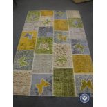 A contemporary butterfly pattern rug,