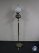 A Victorian brass standard oil lamp
