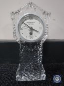 An Edinburgh Crystal miniature longcase clock