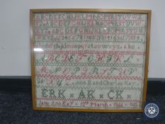 A Victorian alphabet sampler by Jane Anne Kay,