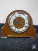 A 20th century oak cased mantel clock