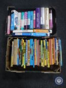 Two boxes containing Millers antique guides and children's annuals