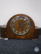 A 20th century walnut cased mantel clock