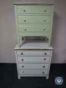 Two 20th century painted chests of drawers