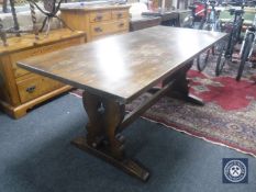 An oak refectory dining table