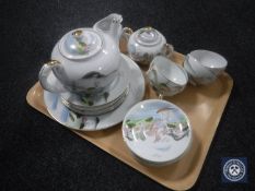 A tray of Japanese eggshell tea service