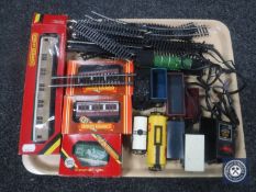 A tray containing Hornby rolling stock,