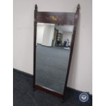 An inlaid mahogany bevel edge hall mirror