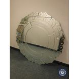 An all glass Venetian style circular mirror,