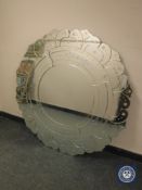 An all glass Venetian style circular mirror,