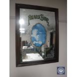 A framed Pears Soap advertising mirror