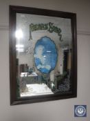 A framed Pears Soap advertising mirror