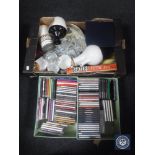 Two boxes containing assorted CD's together with another box containing boxed Border Fine Arts