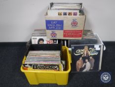 Four boxes of LP's including pop and rock, Caroline Hester, Pink Floyd, Grateful Dead,