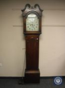 A George III oak eight day longcase clock with painted dial signed John Brown, Aberdeen,
