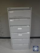 A Bisley six drawer metal index cabinet (no lock)