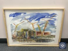 Donald James White : AMEC, Wallsend, watercolour, signed, dated 18/3/99, 59 cm x 84 cm, framed.