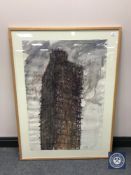 Donald James White : Scaffolded Building, watercolour, signed with initials, dated 4.7.