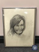 Donald James White : Sheena Campbell Town, charcoal, 36 cm x 47 cm, framed.