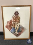 Donald James White : Karen, colour chalks, 59 cm x 67 cm, framed.