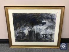 Donald James White : British Steel, Teesmouth, watercolour, signed, dated '98, 56 cm x 77 cm,