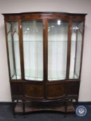A Victorian inlaid mahogany bow-fronted display cabinet CONDITION REPORT: 185cm