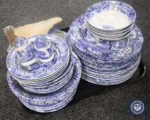 Forty-three pieces of Spode blue and white dinner china