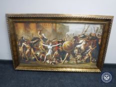 A gilt framed print - Hellenic battle scene