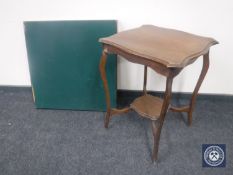 An early 20th century shaped occasional table and folding card table