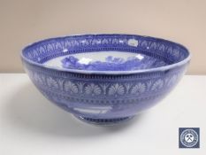 A Maling blue and white fruit bowl,