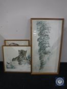 Three 20th century Ralph Thompson wildlife prints