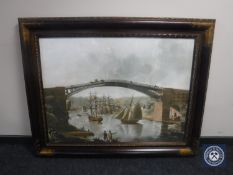A contemporary framed print - 19th century river scene