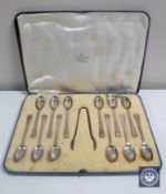 A set of twelve cased silver teaspoons, Sheffield,