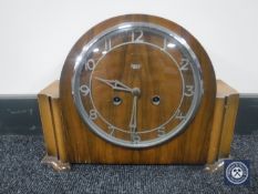 A 20th century walnut cased Smiths mantel clock