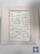 A set of 1951/52 Season Newcastle United Football Club autographs in mount