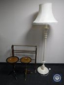 A white standard lamp,