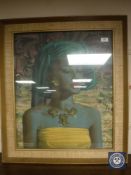 After Vladimir Tretchikoff : Balinese Girl, reproduction in colours, 60 cm x 50 cm, framed.