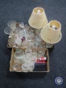 Two boxes of assorted glass ware,