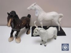 A Royal Doulton horse - Spirit of Fire, on plinth in a white gloss finish,