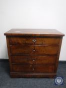 A late 19th century continental mahogany four drawer chest