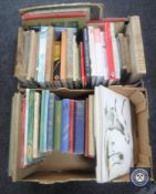 Two boxes of antique and later children's books - Robinson Crusoe, etc,